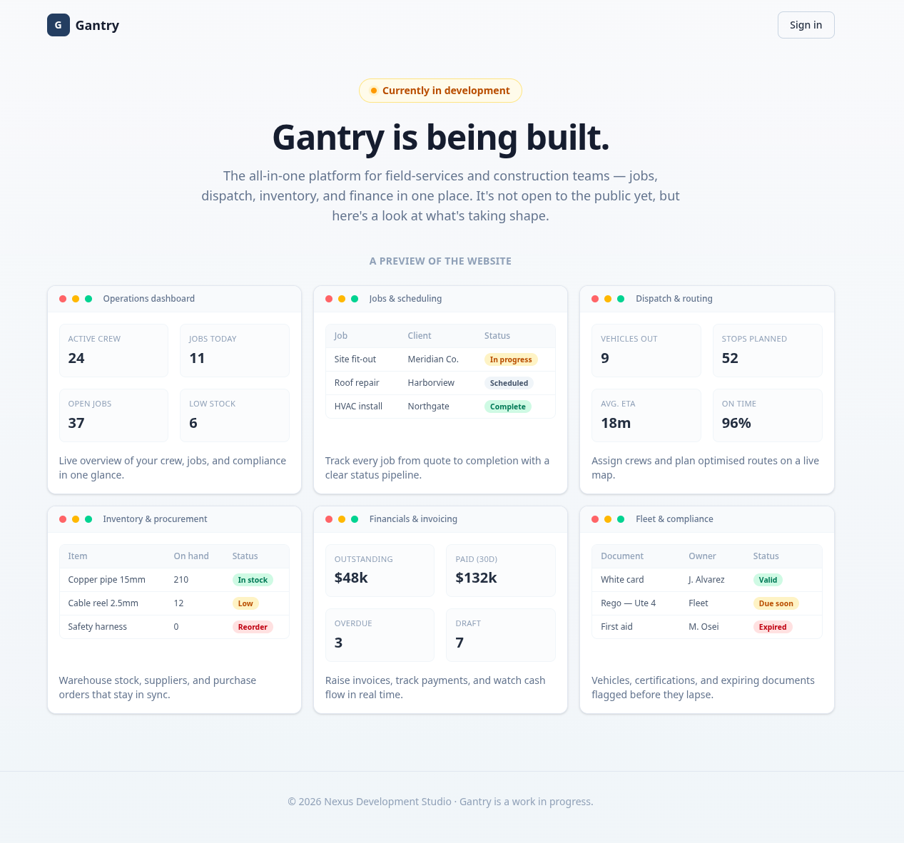 Gantry preview 1